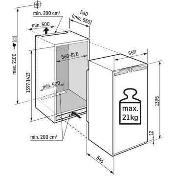 Réfrigérateur 1 porte encastrable LIEBHERR IRd4520-22 140cm – Image 7