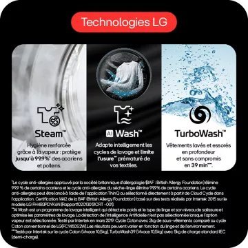 Lave linge séchant hublot LG F214WT8GRBE Washtower – Image 14