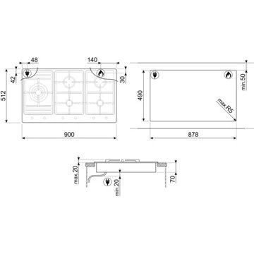 Table gaz SMEG PS9062 – Image 4
