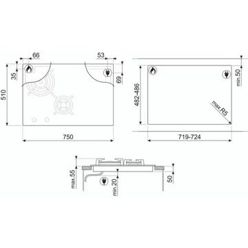 Table mixte SMEG PM6743R – Image 9