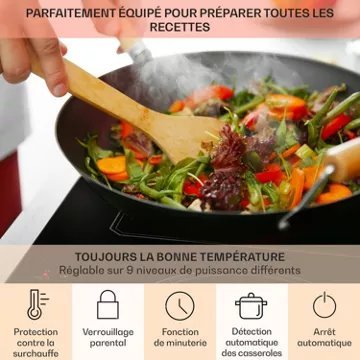 Table vitrocéramique KLARSTEIN Victoria 5 Flex 7400W - Noir – Image 6