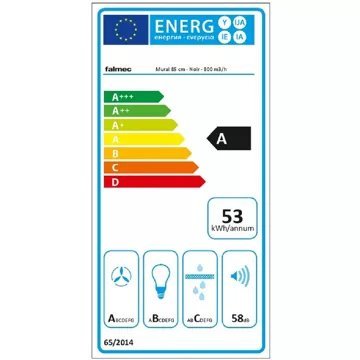 Hotte décorative murale FALMEC VERSO1420 Noire 85cm MURALE – Image 11