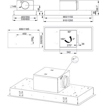 Hotte plafond ROBLIN AQUA 900 INOX – Image 3