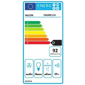 Hotte décorative murale FALCON 110 NOIR BAR/BADG LAITON – Image 3