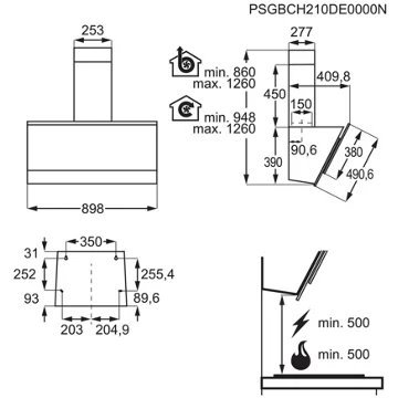 Hotte décorative murale AEG DVE5971HB SilenceTech – Image 7