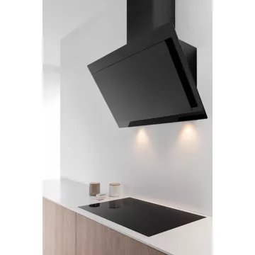 Hotte décorative murale inclinée NOVY Vision Full Black 75cm verre noir – Image 2