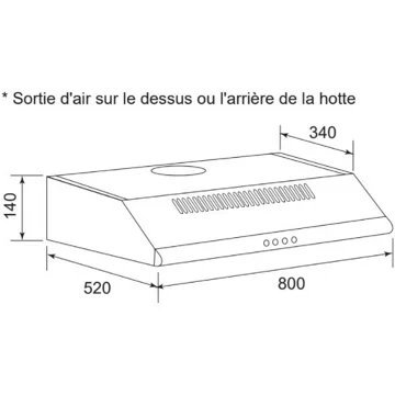 Hotte casquette AIRLUX AHC840IX – Image 2