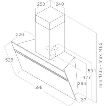 Hotte décorative murale inclinée ELICA STRIPE IX/A/60/LX – Image 4