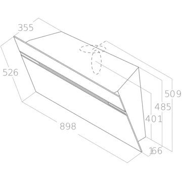 Hotte décorative murale inclinée ELICA STRIPE S BL/F/90 – Image 4
