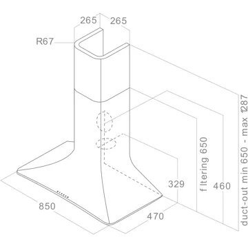 Hotte décorative murale ELICA SWEET WHITE/A/85 EXTRACTION – Image 4