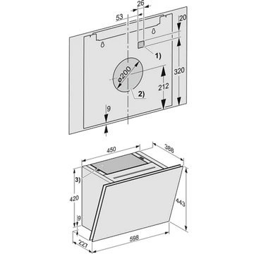 Hotte décorative murale inclinée MIELE DAH 2660 OBSW Escala – Image 4