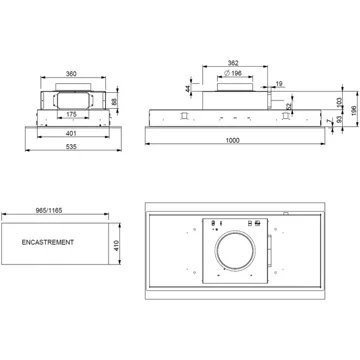 Hotte plafond ROBLIN CONFIDENCE 1000 N/M – Image 2