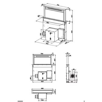 Hotte plan de travail ROBLIN ZELIE 900 VERRE NOIR – Image 3