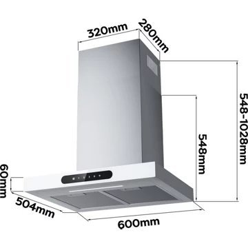 Hotte décorative murale CIARRA CD6102W – Image 9