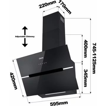 Hotte décorative murale inclinée CIARRA CD6736FB – Image 2