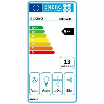 Hotte décorative murale inclinée CIARRA CD6736FB – Image 9