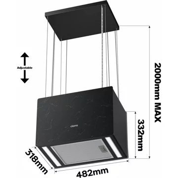 Hotte décorative murale inclinée CIARRA CD9736FB – Image 2