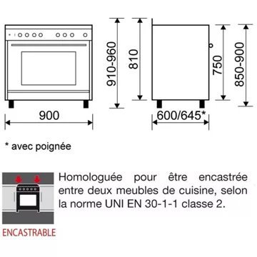 Piano de cuisson gaz GLEM GE960CVIX2 – Image 3