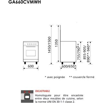 Piano de cuisson gaz GLEM GX960CVIX – Image 3