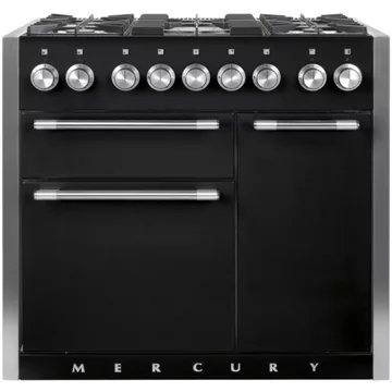 Piano de cuisson gaz FALCON Semi Pro MERCURY 100 NOIR MAT INOX POLI