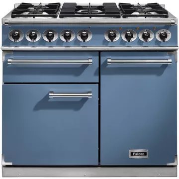 Piano de cuisson gaz FALCON Semi Pro DELUXE 100 BLEU DE CHINE NICKEL