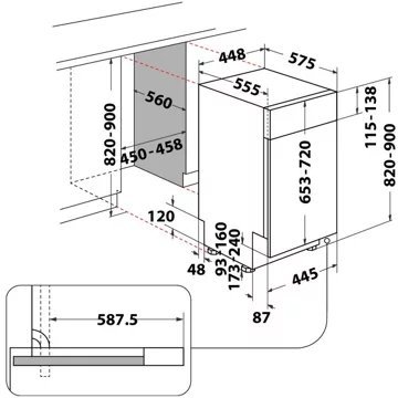 Lave vaisselle encastrable WHIRLPOOL WSBO3O34PFX 6ème Sens – Image 7