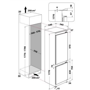 Réfrigérateur combiné encastrable WHIRLPOOL WHC18T323P Supreme Silence – Image 11