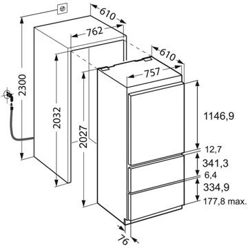 Réfrigérateur combiné encastrable LIEBHERR ECBN5066-23 BioFresh – Image 9