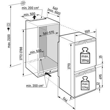 Réfrigérateur combiné encastrable LIEBHERR ICNd5133-22 IceMaker – Image 6